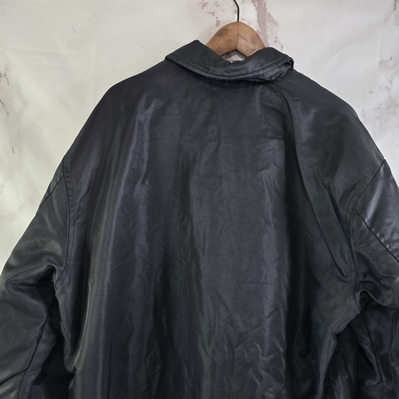 Vintage Levis Jacket Mens Large Black Silver Tab Trucker 90s Fleece Lined Zip - Picture 6 of 13